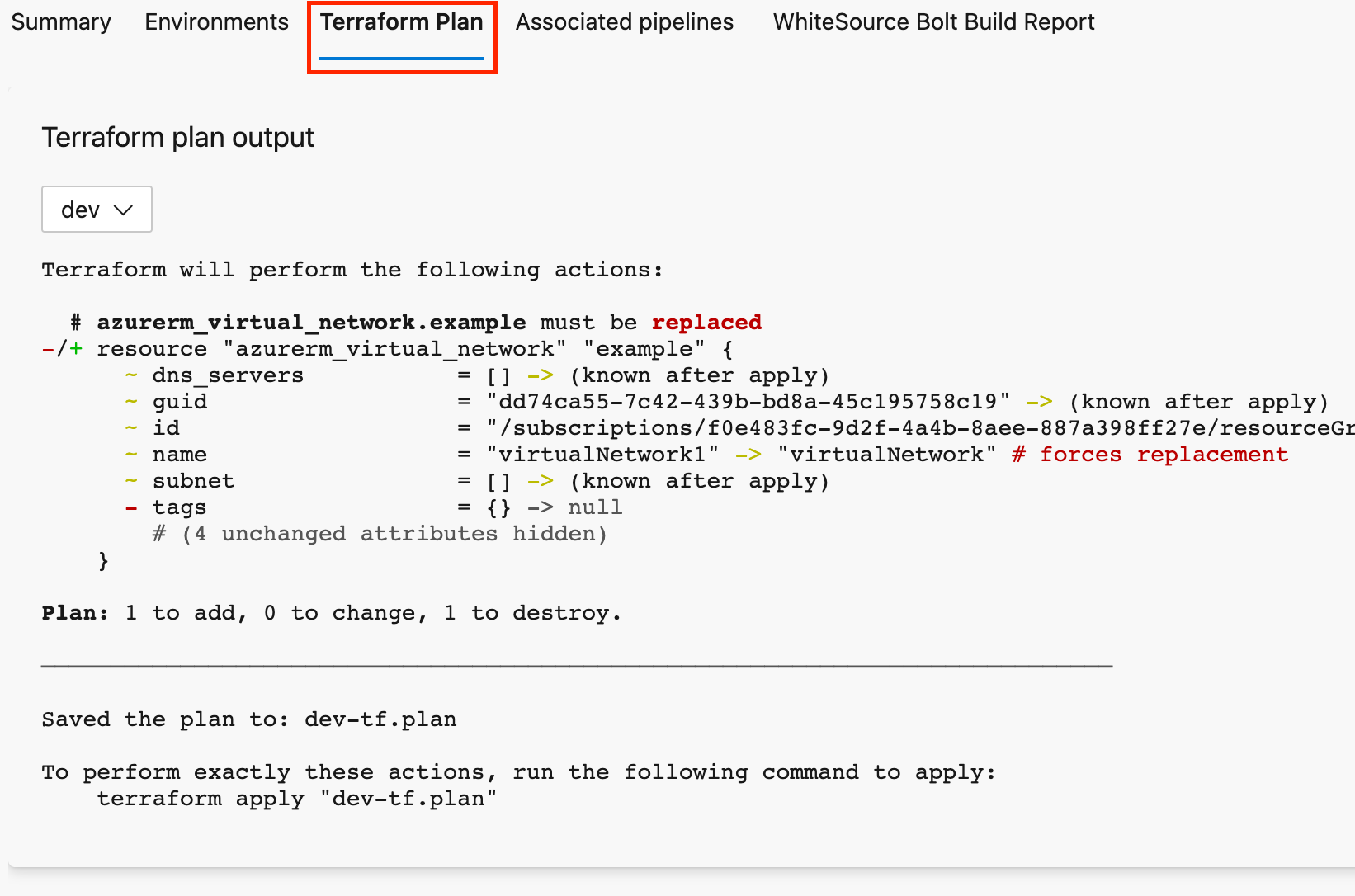 Terraform Plan in Azure DevOps